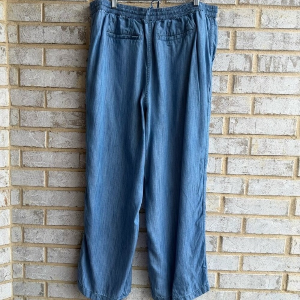 Lands' End Blue Wide-Leg Drawstring Pants - Picture 7 of 7